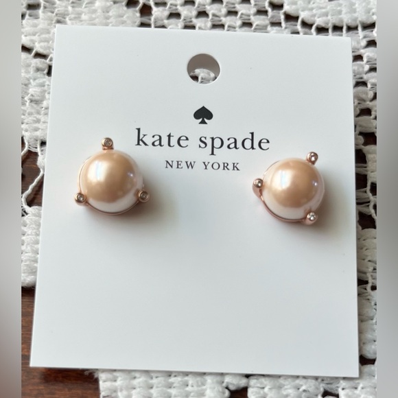 Kate Spade Jewelry - Kate Spade Pearl Stud Earrings, Rise and Shine in cream blush color NWT